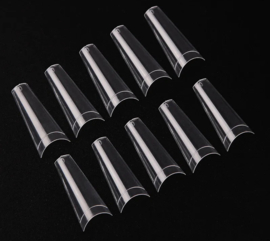 half well tips coffin ballerina clear 500 stuks