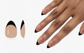 soft gel tips almond french black