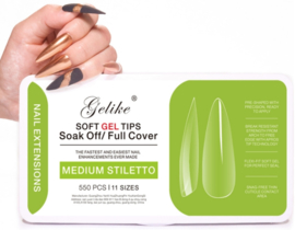 soft gel tips medium stiletto 550 st.