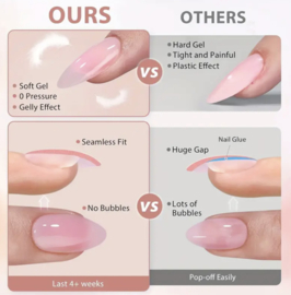 soft gel tips set soft pink 120 stuks