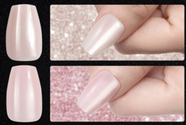soft gel tips coffin Zacht Pink