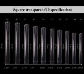 square tips extra lang clear