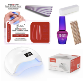 gelnagels set starter kit soft gel + 48w lamp 550 st.