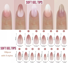 soft gel tips ombre almond medium 150 stuks