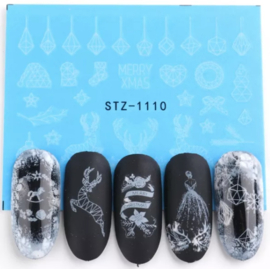 16 kerst water decals serie diversen bl/wh