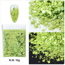 chunky glitters lime grootverpakking 10gr.