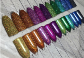 holo laser glitter poeder 12 kleuren