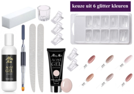 polygel nail kit S glitter
