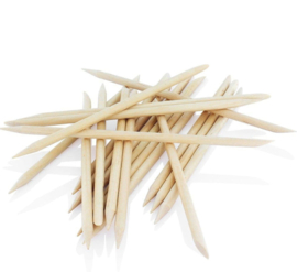 100 x orange wood sticks 11,4 cm (10x10)