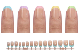 soft gel tips french square 5 kleuren (150 stuks)