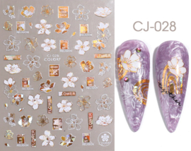 laser sticker gold white 028