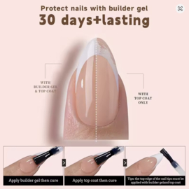 soft gel tips french square 5 kleuren (150 stuks)