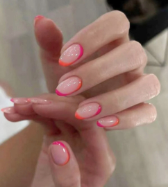 french tips or/pink