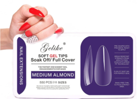 soft gel tips medium almond 550 st.