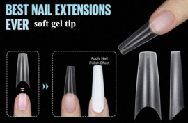 soft gel tips (v) long coffin 120 st. (c-curve)