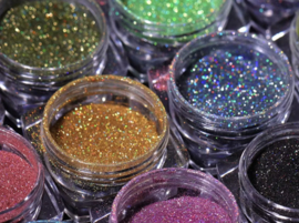 holo laser glitter poeder 12 kleuren
