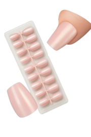 soft gel tips coffin Nude Pink