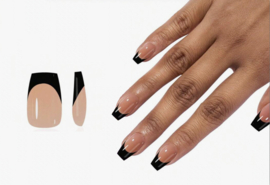 soft gel tips coffin french black