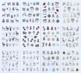 kerst waterdecals new style 12 stuks