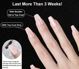 soft gel tips coffin Nude Pink