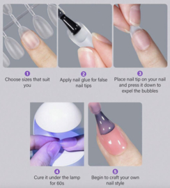 soft gel tips short almond 120 st. (mat)