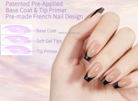 soft gel tips almond french black