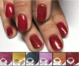 holo laser glitter poeder 12 kleuren