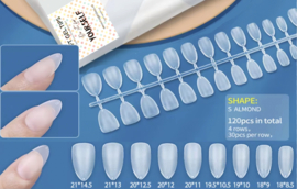 soft gel tips short almond 120 st. (mat)