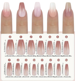 soft gel tips ombre coffin 150 stuks