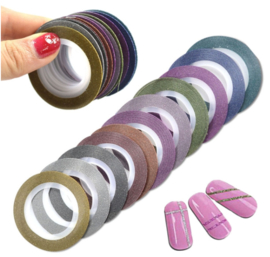 glitter striping tape 1mm 10 kleuren