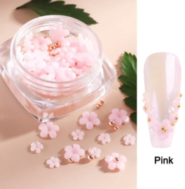 flower pink + bullion beads