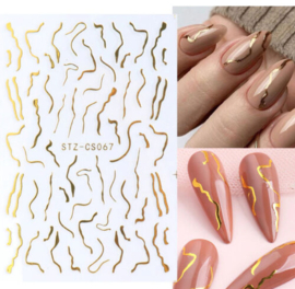 nagel sticker goud en rose goud CS067 2 stuks