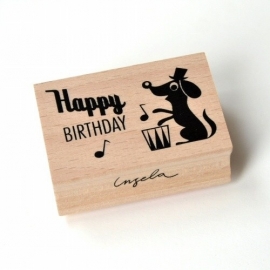 Ingela stempel happy birthday dog