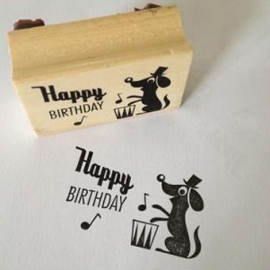 Ingela stempel happy birthday dog