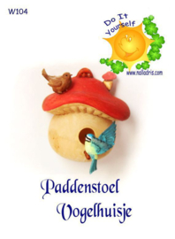 W104 Paddenstoel vogelhuisje