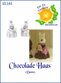 10.141 Chocolade haas, dame (2 stuks)