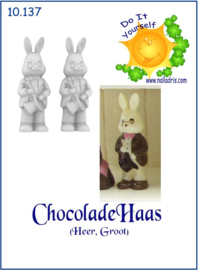 10.137 Chocolade haas, heer, groot (2 stuks)