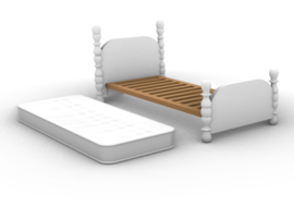 1:48-043 Bed (single) with mattress