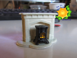 DIY 1:48 stove with smoulder-LED