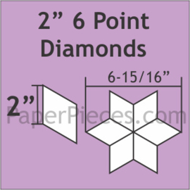 Paper pieces  2 inch point diamonds zes puntige ster