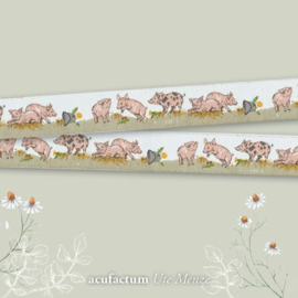 Acufactum || Geweven band met varkens en biggetjes - 35385