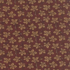 quiltstof Floral Fall Leaves Burgundy