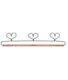 Quilthanger (15 inch, 38 cm ) met 3 hartjes