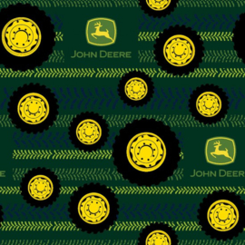 Quiltstof met afbeelding van John Deere tractorbanden en profiel spoor CP70218 105