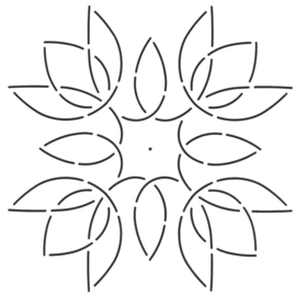 Quiltsjabloon || Tulip Medaillon