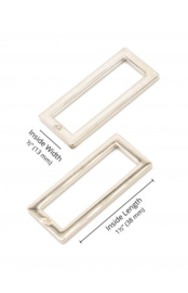 HAR1.5-N-SET-3900, 1-1/2" Nickel - Rectangle Ring, Flat, Set van vier stuks ByAnnie