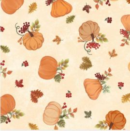 Hello Autumn Tossed Pumpkins - Cream