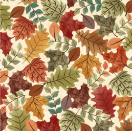 Hello Autumn Leaf Pile - Cream/Multi