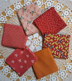 Stoffenpakket Back and Forth rood  || fat quarter