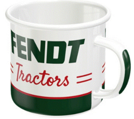 Emaille mok met Fendt trekker logo